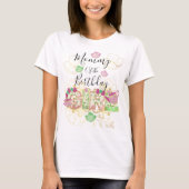 T-shirt Maman de Tea Party Anniversaire Fille |Floral (Devant)