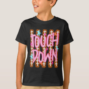 T-shirt Maman de touchdown rayée football automne sports d