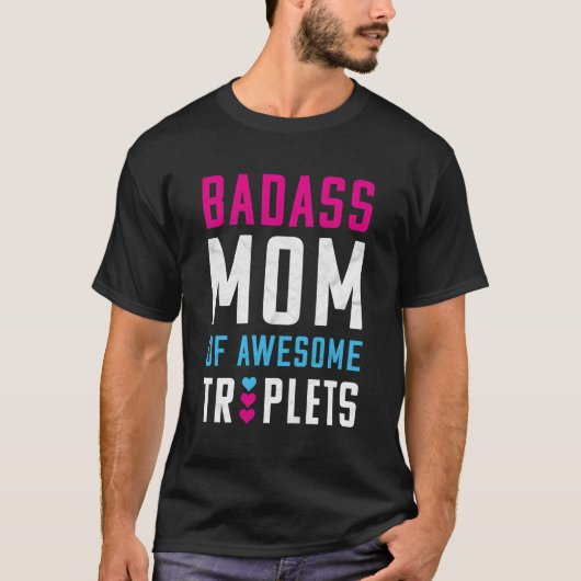 T-shirt Maman De Triplets Un Garçon Deux Filles Triplet Ma (Devant)