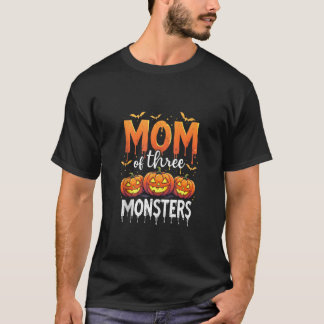 T-shirt Maman de trois monstres Halloween Débardeur de des