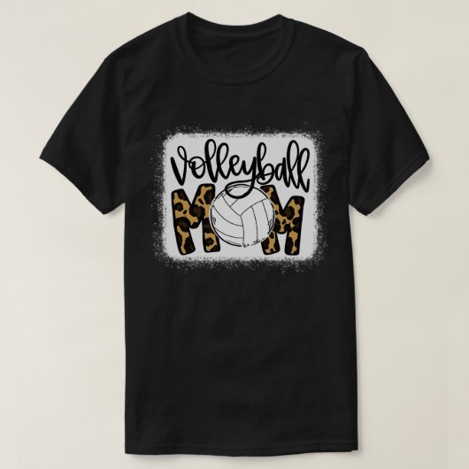 T-shirt Maman de volleyball Leopard de volleyball Mama (Design devant)