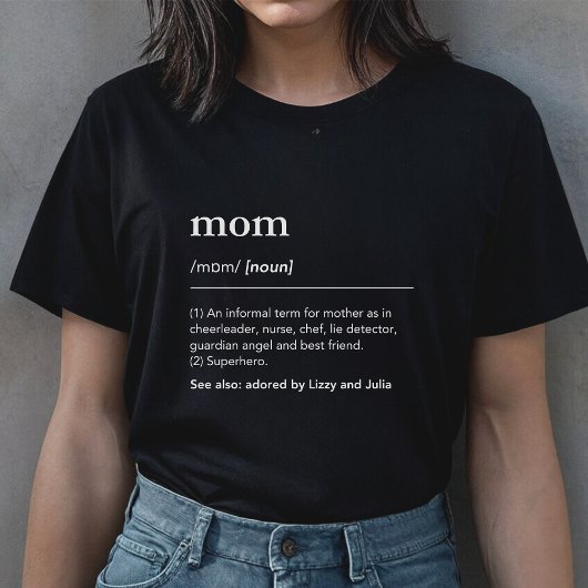T-shirt Maman définition du dictionnaire des noms de mère
