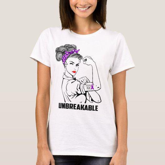 T-shirt Maman d'épilepsie incassable - conscience (Devant)