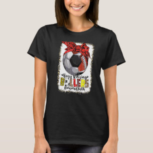 T-shirt Maman Des Deux Football De Football Occupé Ballers