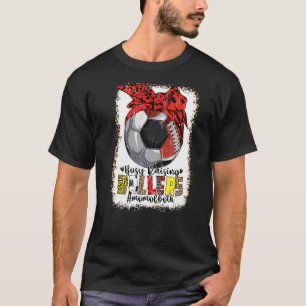 T-shirt Maman Des Deux Football De Football Occupé Ballers