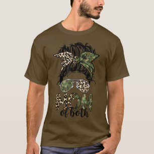 T-shirt Maman Des Deux Messy Bun Camoue Leopard Bandana Mo