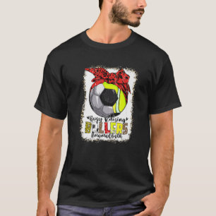 T-shirt Maman Des Deux Tennis De Football Occupé Raising B