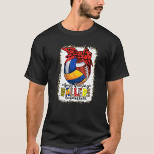 T-shirt Maman Des Deux Volleyball Football Occupé Élevage