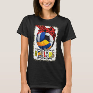 T-shirt Maman Des Deux Volleyball Soccer Occupé Raising Ba