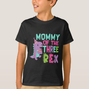 T-shirt Maman Des Trois Rex Anniversaire Dinosaure Famille