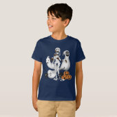 T-shirt Maman d'Halloween avec Kitty Cats et Ghost Boy (Devant entier)