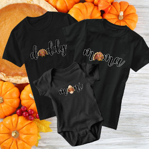 T-shirt Maman Dinde Rétro Thanksgiving Famille Assortie