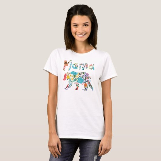 T-shirt Maman drôle assez mignonne Bear pour le jour de (Devant entier)