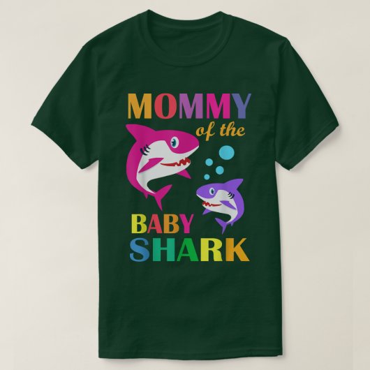 T-shirt Maman Du Bébé Anniversaire Requin Maman Requin Mot (Design devant)