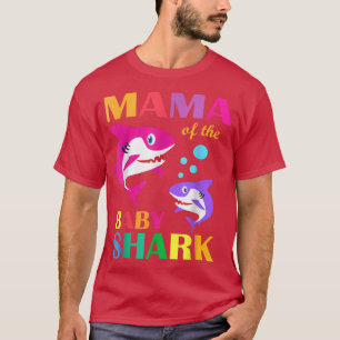 T-shirt Maman Du Bébé Birthday Shark Mama Shark Mother'
