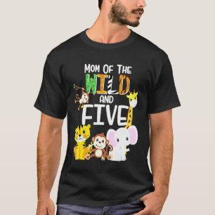 T-shirt Maman Du Far Et Cinq Zoo Thème Anniversaire Safari