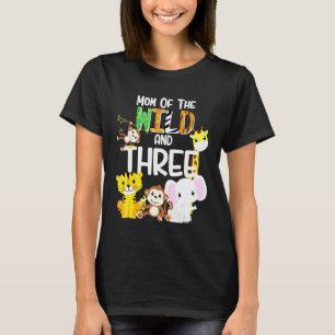 T-shirt Maman Du Far Et Trois Zoo Thème Anniversaire Safar