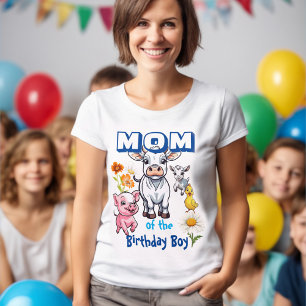 T-shirt Maman du garçon d'anniversaire Animaux de la ferme