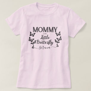 T-shirt Maman du petit papillon   Mère rose