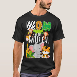 T-shirt Maman du Wild One Zoo Thème Anniversaire Safari Ju