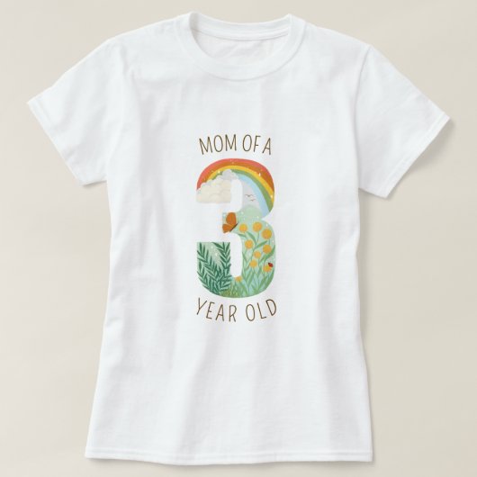 T-shirt Maman d'un amoureux de la nature de trois ans (Design devant)