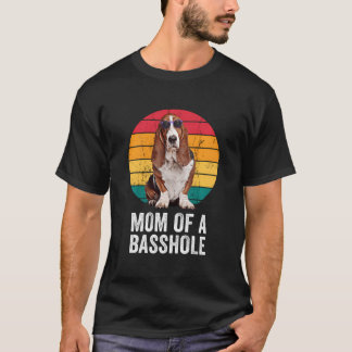 T-shirt Maman D'Un Basshole Drôle Vintage Basset Hound Mam
