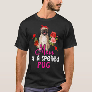 T-shirt Maman D'Un Carlin Gâté Mignonne Carlin Chien Bow C