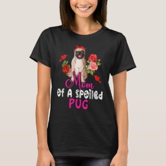 T-shirt Maman D'Un Carlin Gâté Mignonne Carlin Chien Bow C