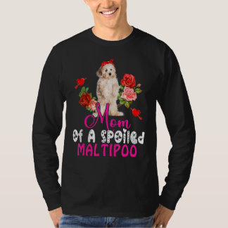 T-shirt Maman D'Un Maltipoo Mignonne Maltipoo Chien Bow Ti