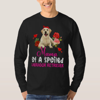 T-shirt Maman D'Une Cute Bow De Chien De Labrador Retrieve