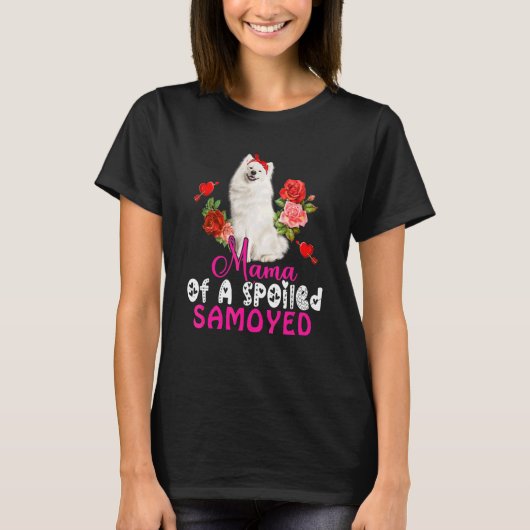 T-shirt Maman D'Une Mignée Samoyée Cute Samoyed Cravate De (Devant)