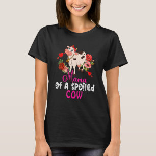 T-shirt Maman D'Une Vache Gachée Cute Vache Fleurs Cravate