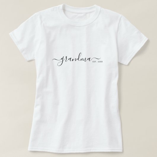 T-shirt Maman Écrite Moderne Établie Grand-mère (Design devant)
