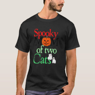 T-shirt Maman éffrayante De Deux Chats Halloween Chat Mère
