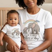Maman Éléphant Douce Amour Bébé Premier Art de Fêt