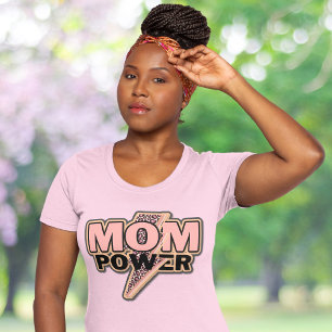 T-shirt Maman Empreinte de léopard rose Power
