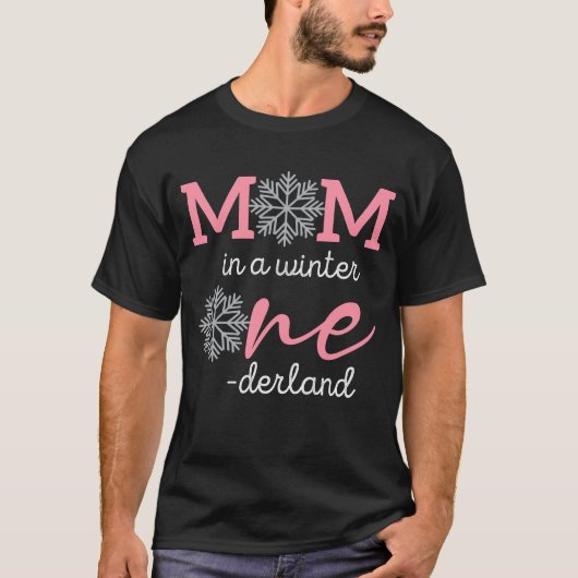 T-shirt Maman en hiver Onederland 1er anniversaire (Devant)