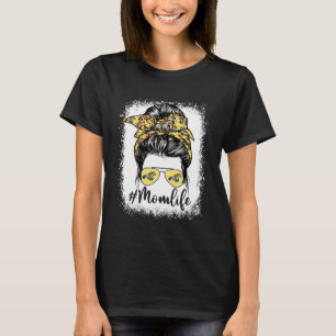 T-shirt Maman équestre mignonne Vie Messy Bun Jeu Mère
