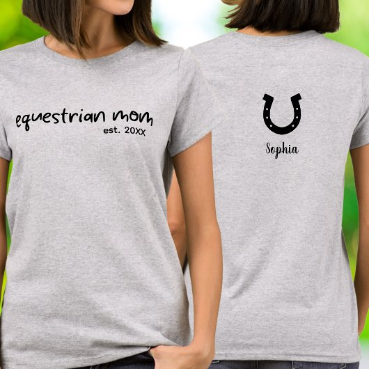 T-shirt Maman Équestre Script Moderne Année de Création