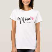 T-shirt Maman Est. année mère jour mignonne et le coeur de (Devant)