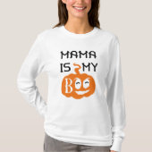 T-shirt Maman est mon Boo, Black and Orange Design (Devant)