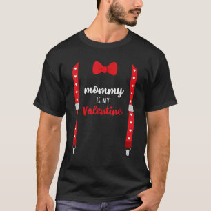 T-shirt Maman Est Mon Coeur Valentin Maman Suspendante Bow