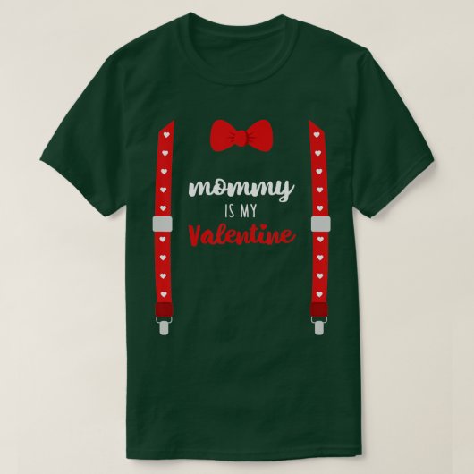 T-shirt Maman est mon coeur Valentin Maman Suspendants Bow (Design devant)
