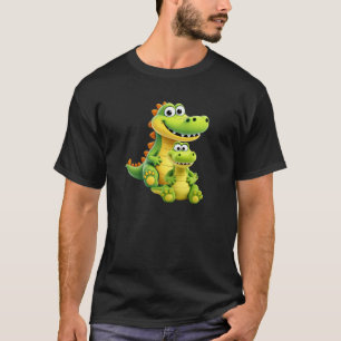T-shirt Maman et bébé crocodile sont heureux.