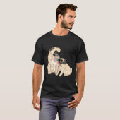 T-shirt Maman et bébé Pug ajustés 731 (Devant entier)