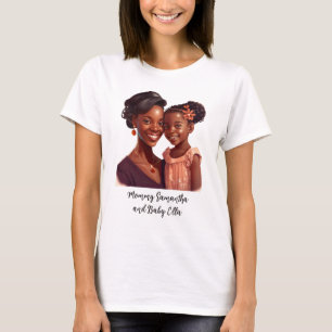 T-shirt Maman et fille noire personnalisée (10)
