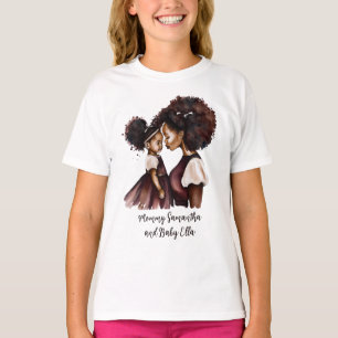 T-shirt Maman et fille noire personnalisée (5)