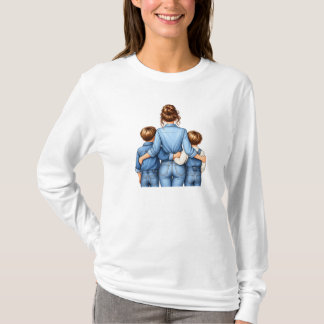 T-shirt Maman et fils pour toujours – Mère serrant ses gar