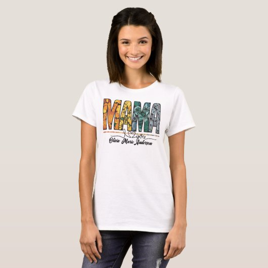 T-shirt maman être amoureuse maman mère jour femmes blanc (Devant entier)