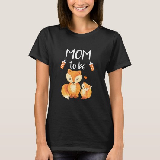 T-shirt Maman être Fox Baby shower mignonne animal de forê (Devant)